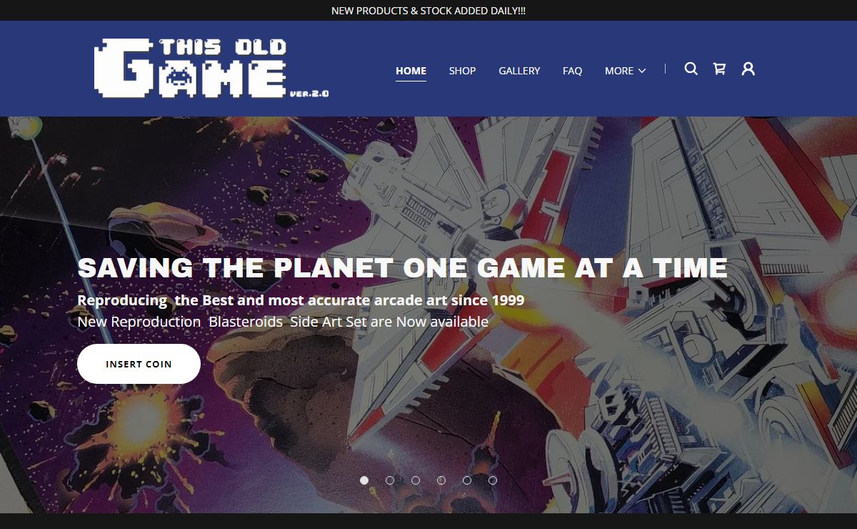 This Old Game - Arcade Artwork, Reproduction