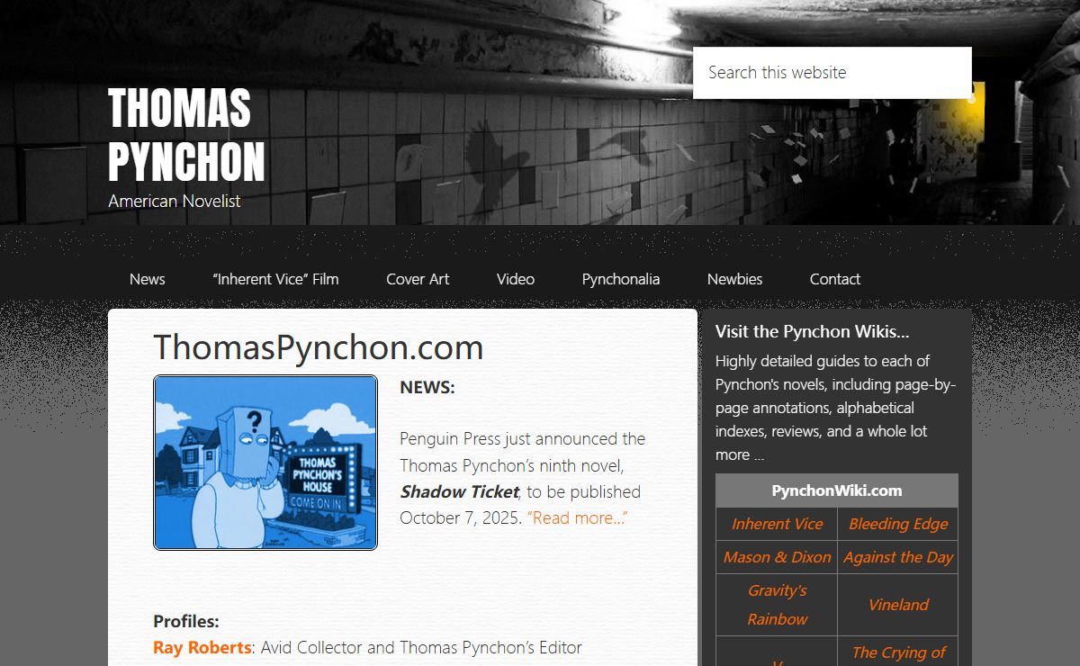 Thomas Pynchon – American Novelist – News & Info – American Novelist