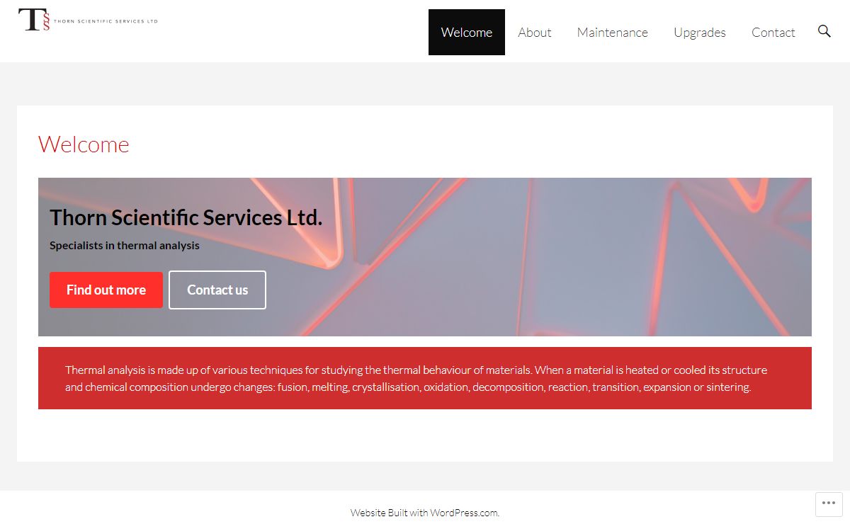 Thorn Scientific Services Ltd – Thermal Analysis
