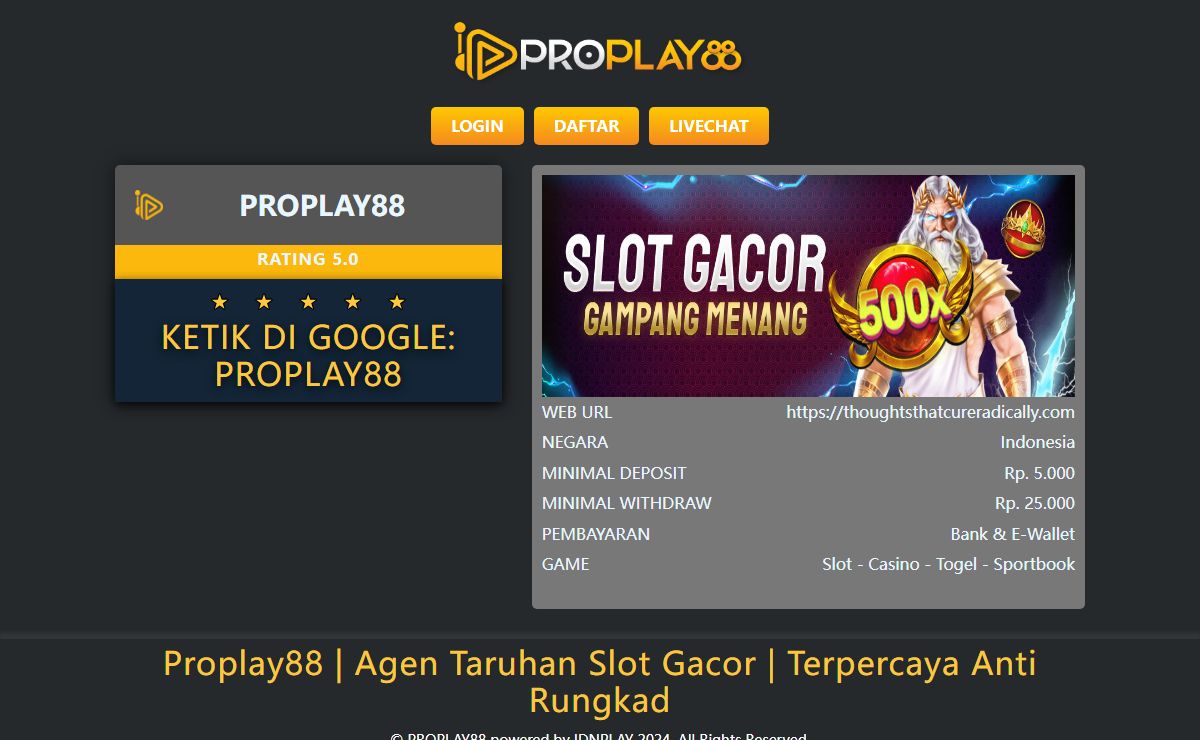 Proplay88 | Agen Taruhan Slot Gacor | Terpercaya Anti Rungkad