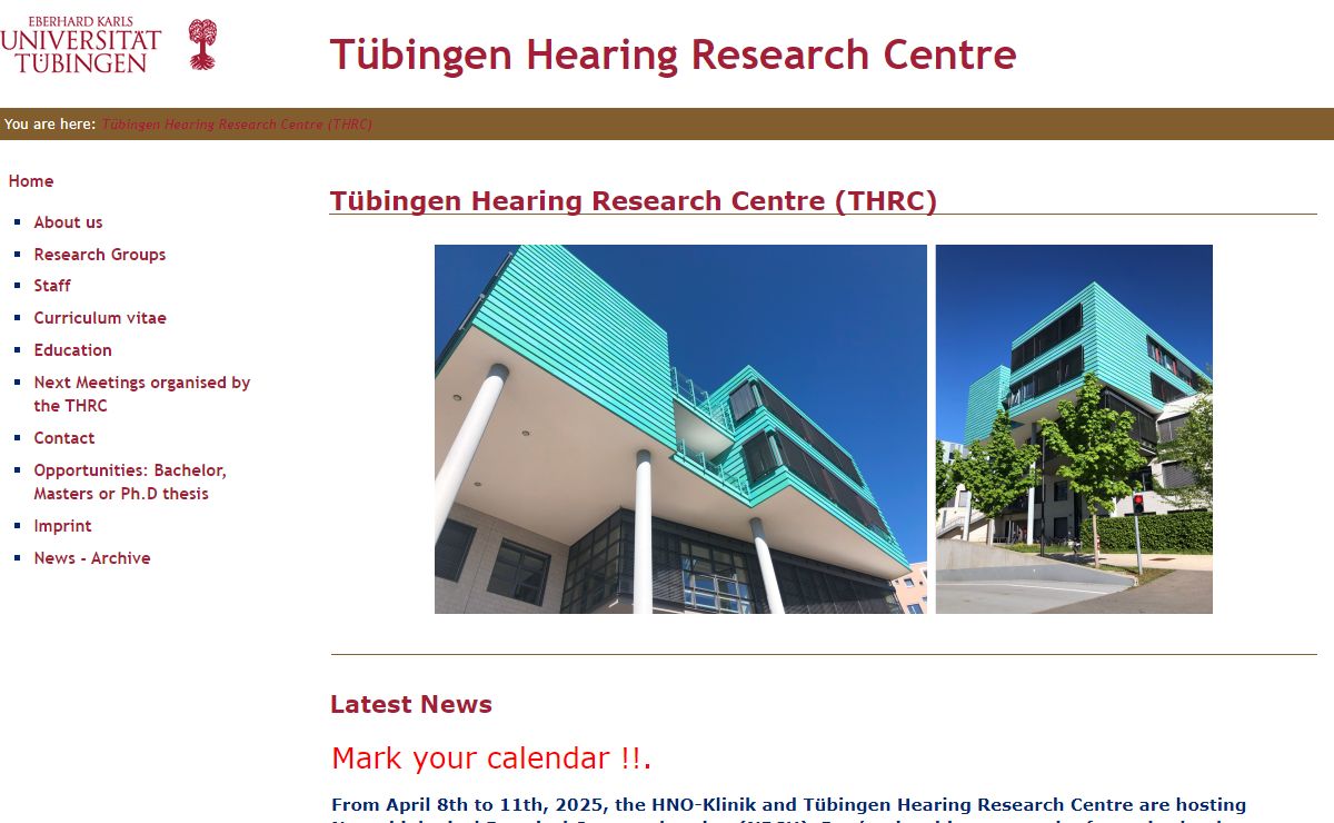 Tübingen Hearing Research Centre (THRC) [Tübingen Hearing Research Centre]