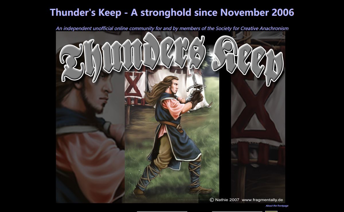 Thunder's Keep - Medieval taken seriously - Indepentent Internet community for SCA