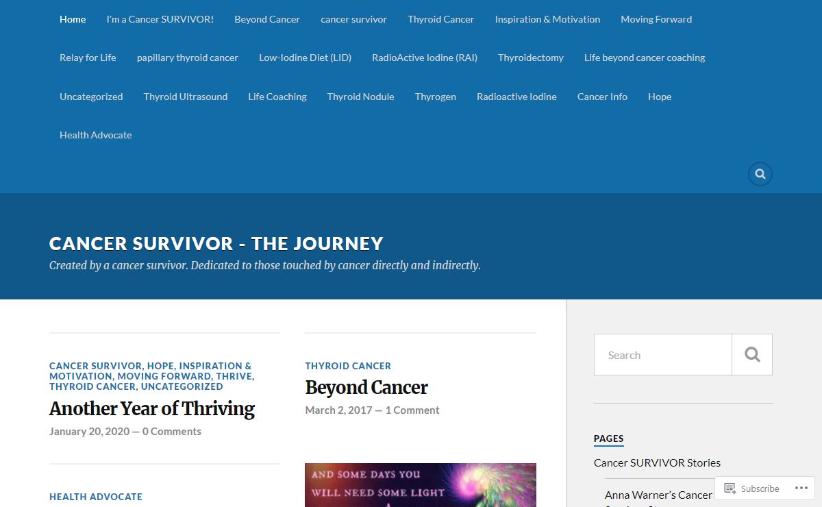 Cancer SURVIVOR – The Journey – Created by a cancer survivor. Dedicated to those touched by cancer directly and indirectly.