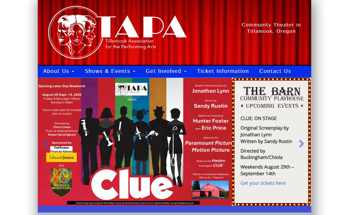 Tillamook Association for the Performing Arts | Community Theater in Tillamook, Oregon
