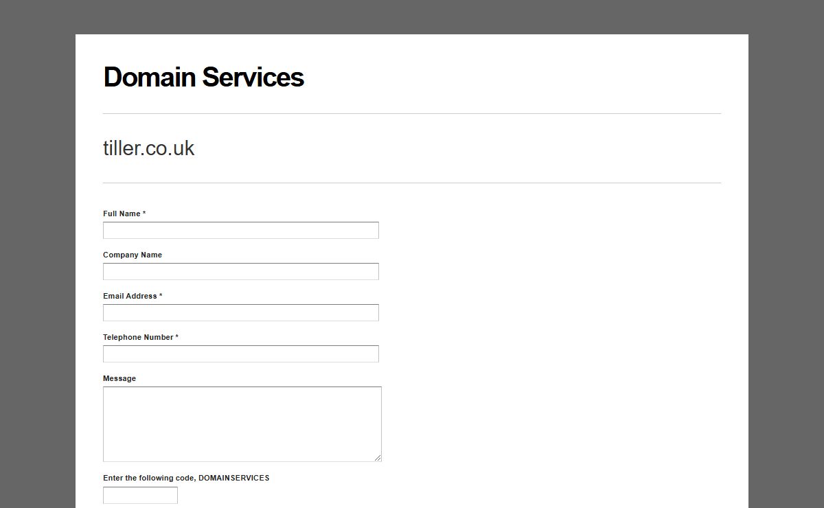 tiller.co.uk - DomainServices.co.uk
