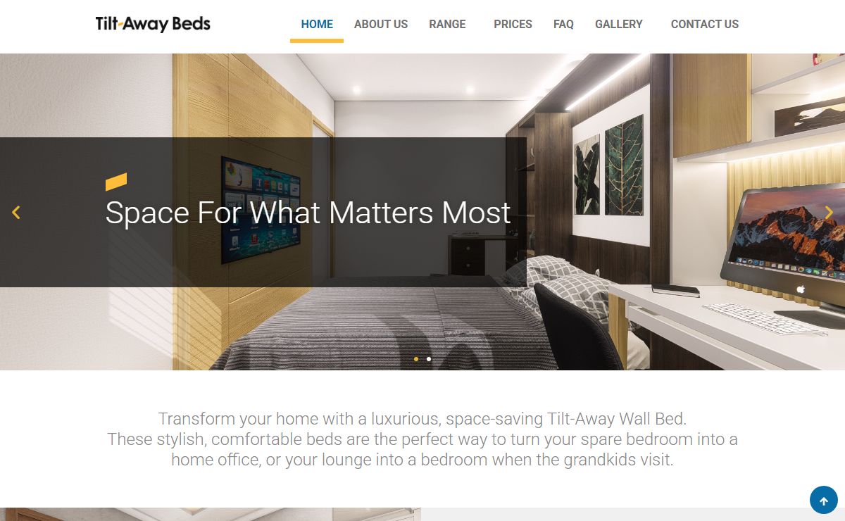 Tilt Away Wall Beds – We create space for things that matter most.Tilt-Away Beds mission is simple; to provide quality, convenient and stylish wall beds that allow for the maximisation of space. Discover our wall bed range and receive a free quote today.