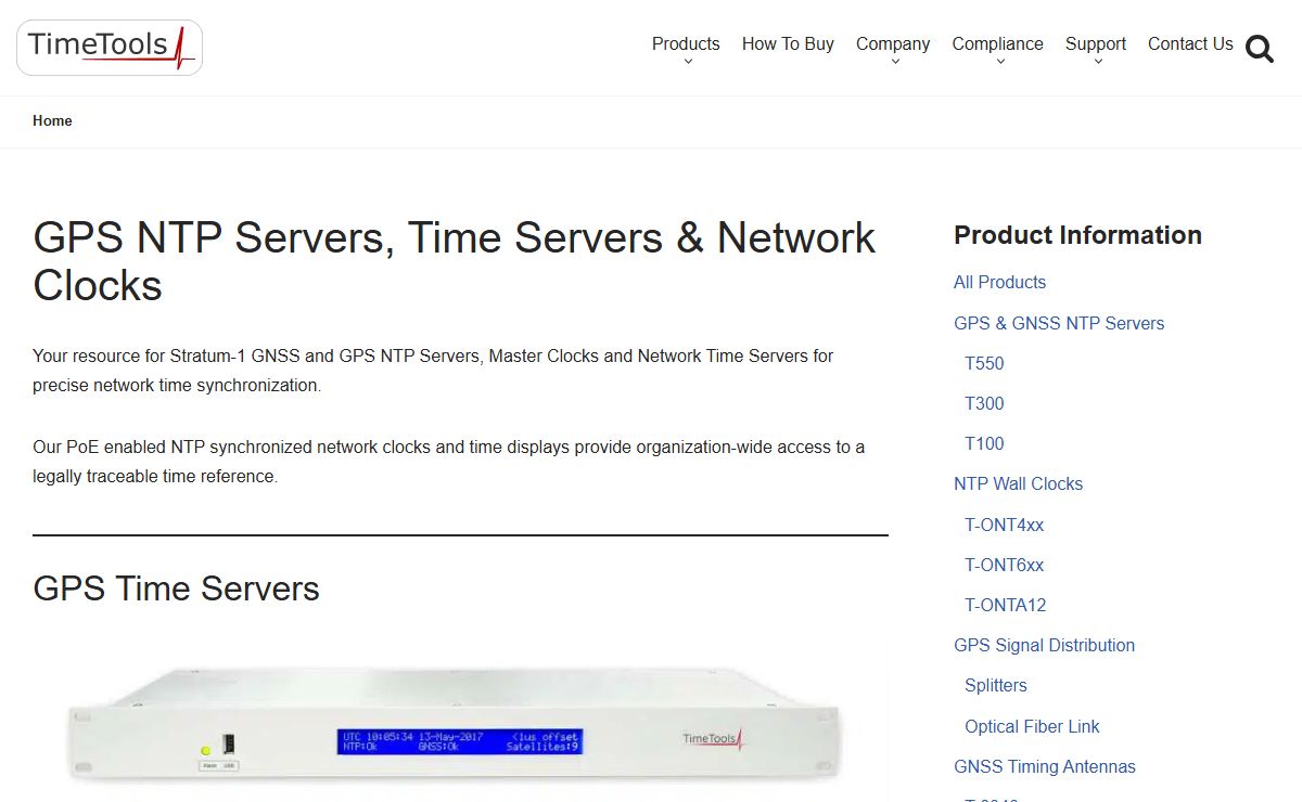 GPS NTP Servers, Time Servers & Network Clocks - TimeTools