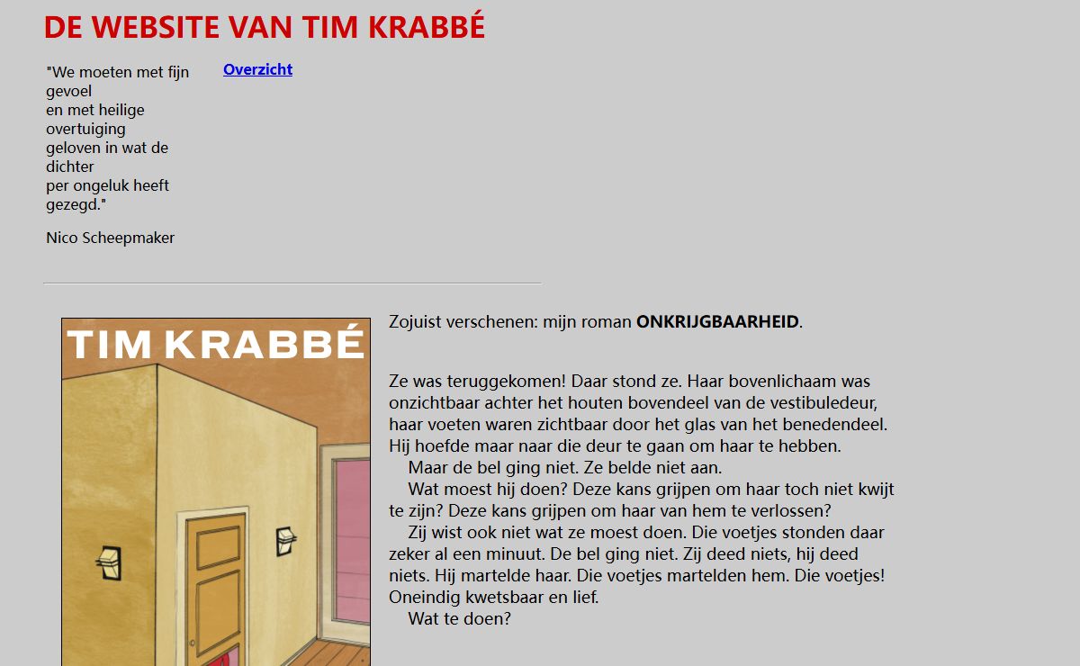 De website van Tim Krabbé