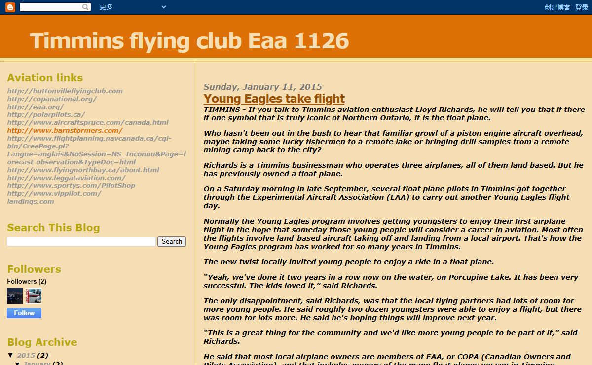 Timmins flying club Eaa 1126