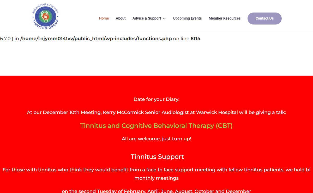 Birmingham District & Tinnitus Group | Don't Suffer From Tinnitus Alone