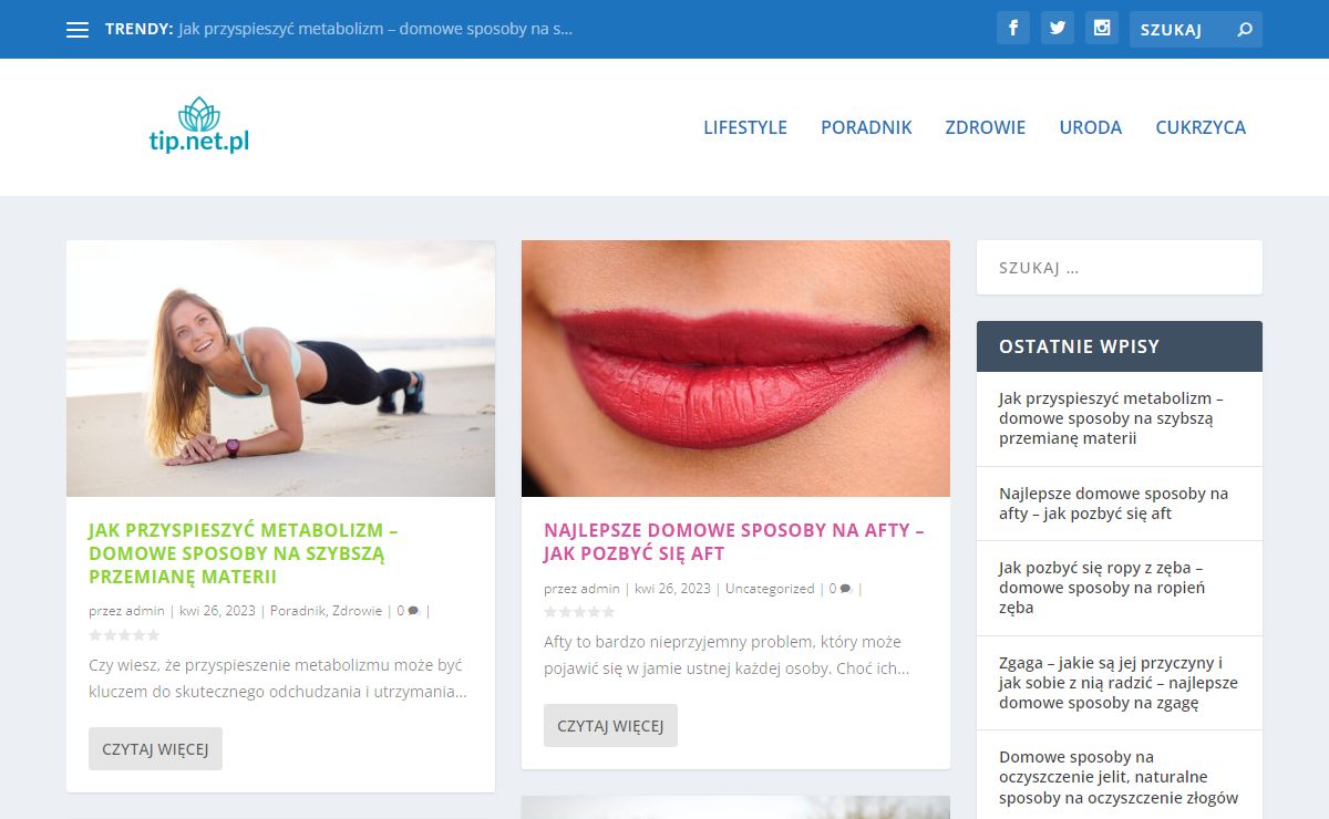tip.net.pl - O Twoim zdrowiu decydują Twoje nawyki