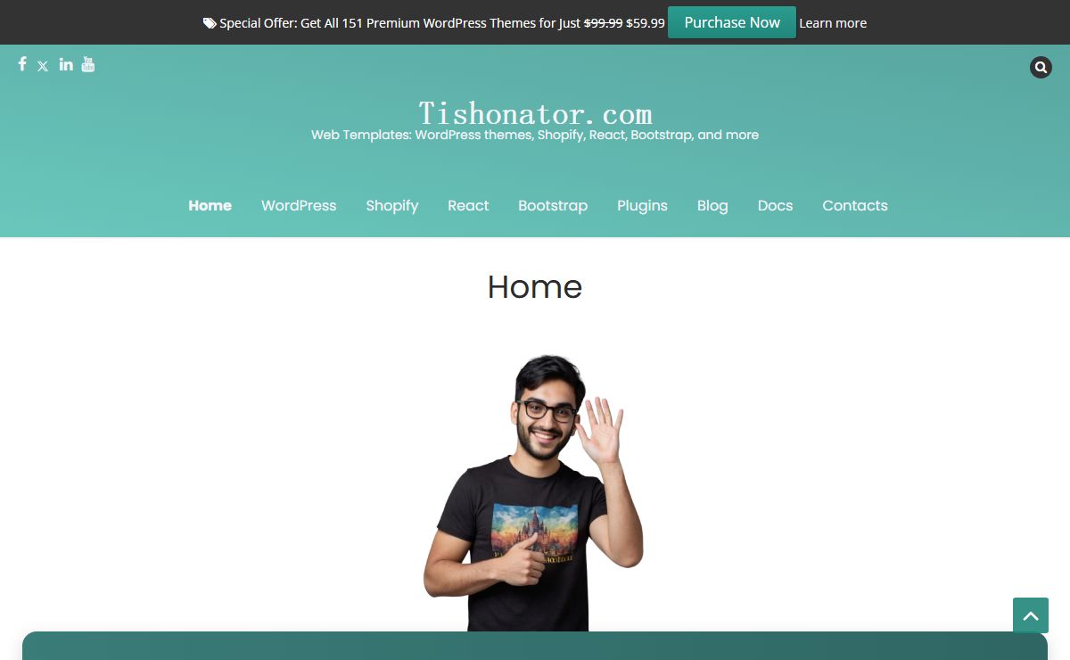 Tishonator – Web Templates: WordPress themes, Shopify, React, Bootstrap, and more