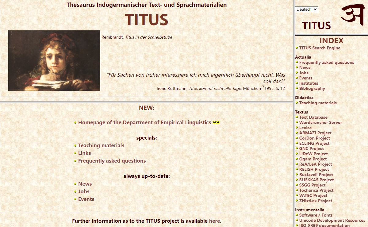 TITUS: INDEX: FRAME