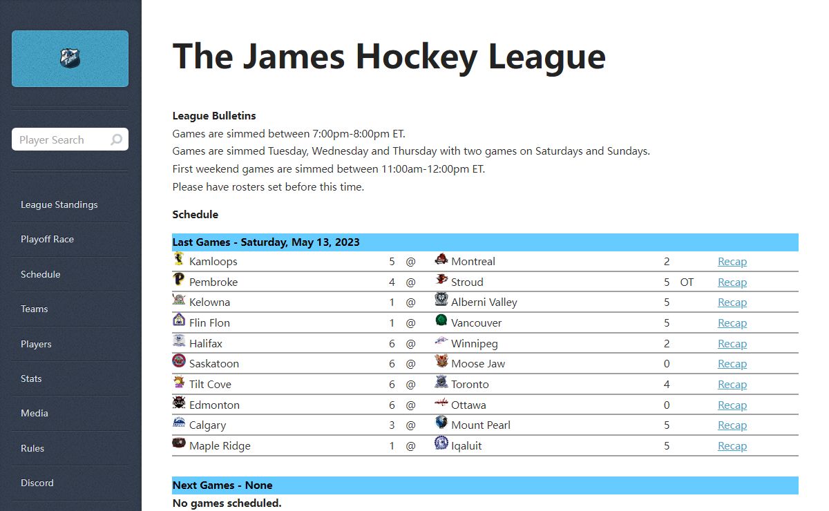 TJHL: 100% Fantasy Hockey