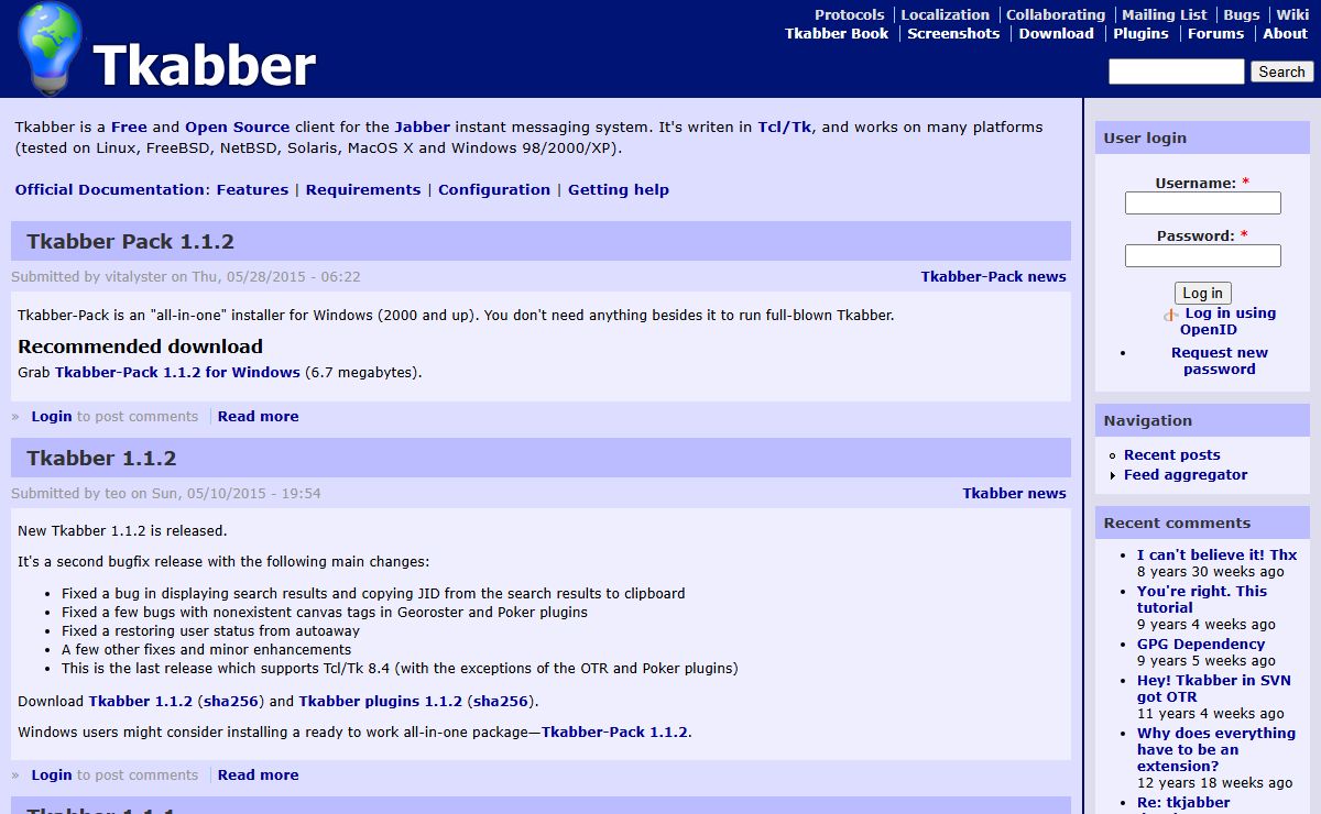 Tkabber | a free Jabber client in Tcl/Tk
