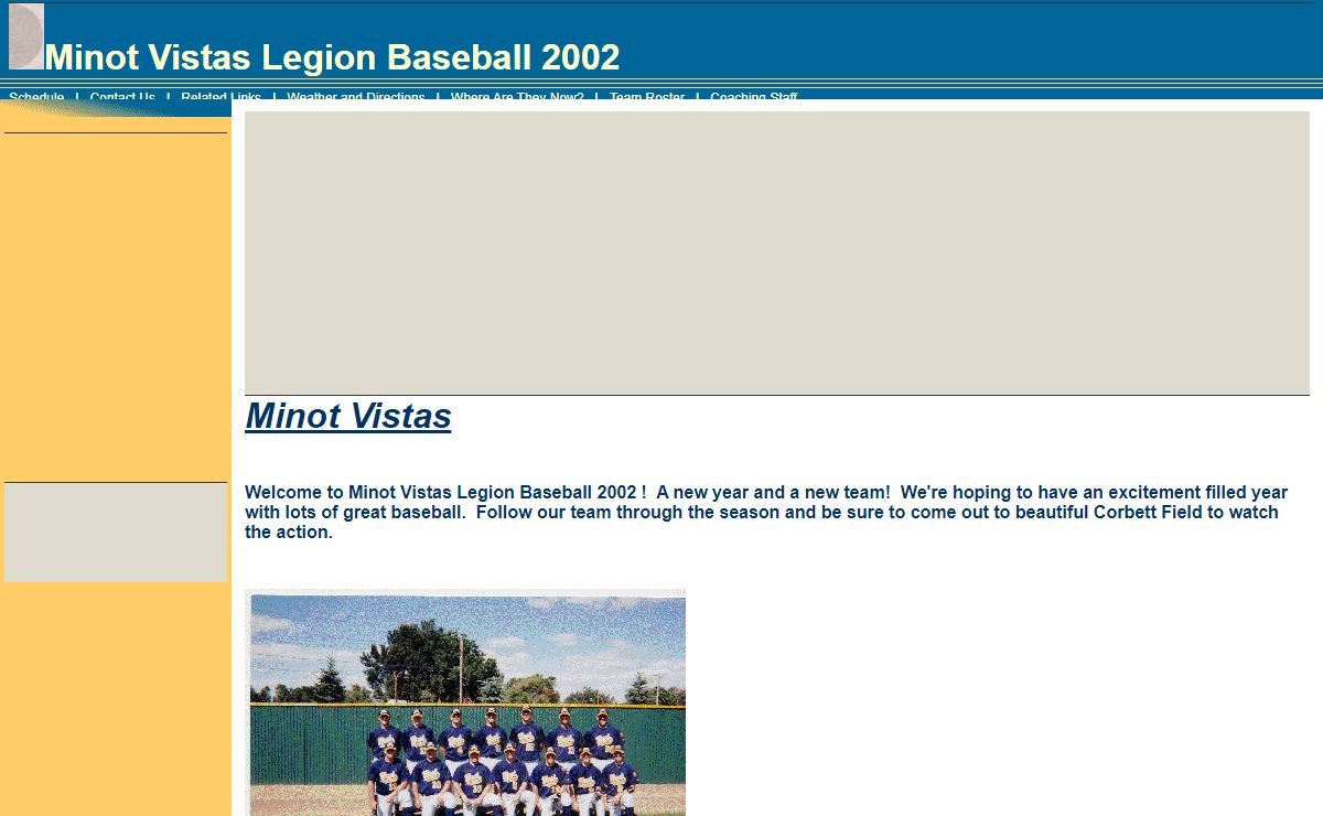 Minot Vistas Legion Baseball 2002
