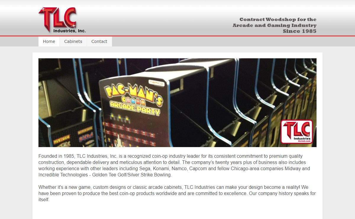 TLC Industries Inc. | The Original Arcade Game Cabinet Maker