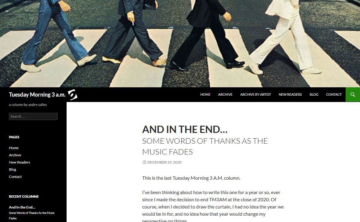 Tuesday Morning 3 a.m. | a column by andre salles