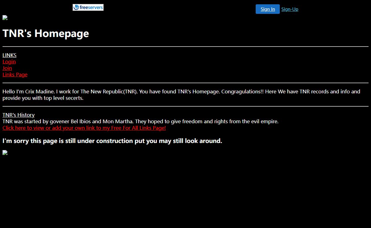 TNR Home Page