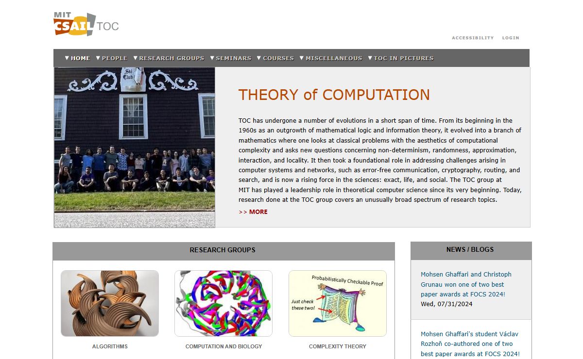 homepage | MIT CSAIL Theory of Computation