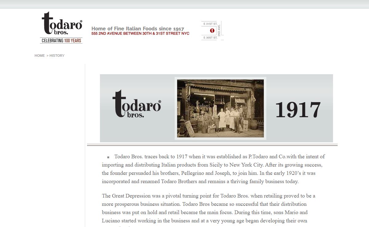 History | Todaro Bros