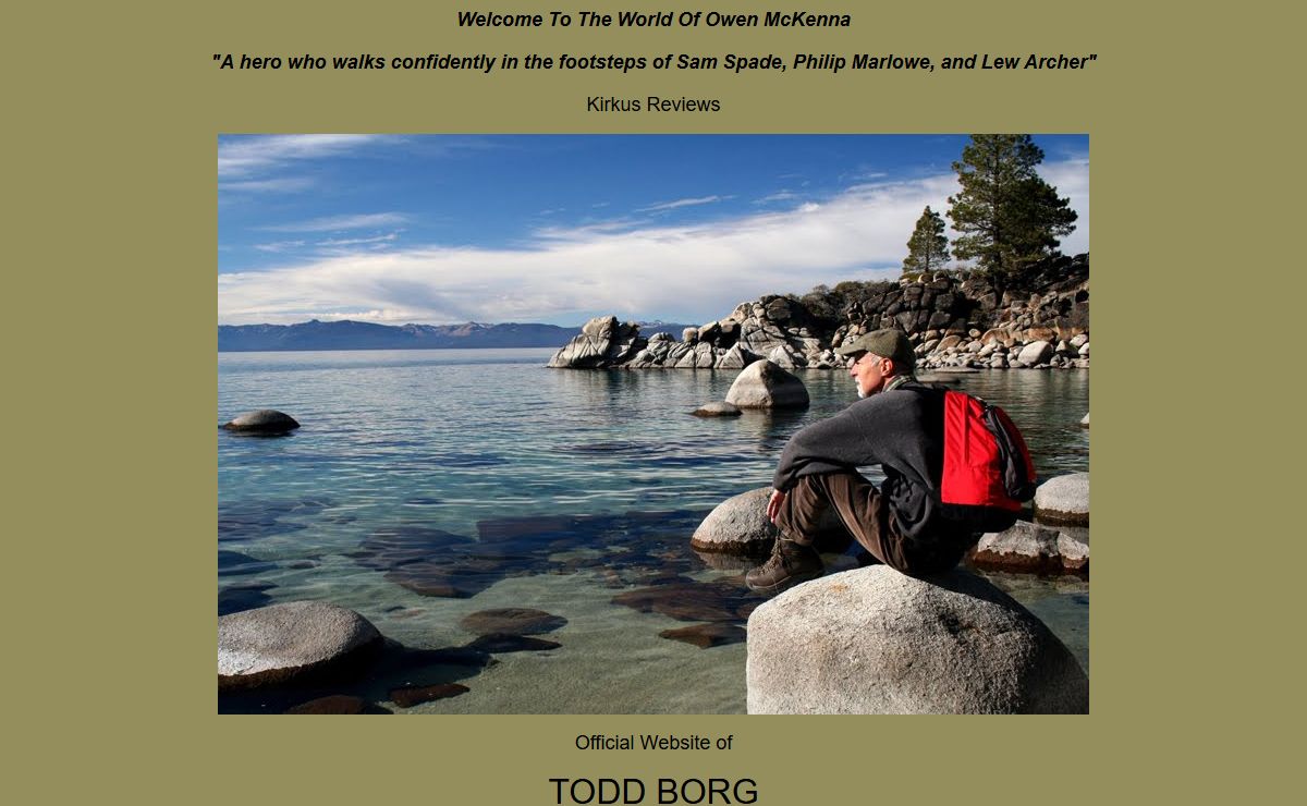 Todd Borg, author of the Owen McKenna Mystery Thrillers