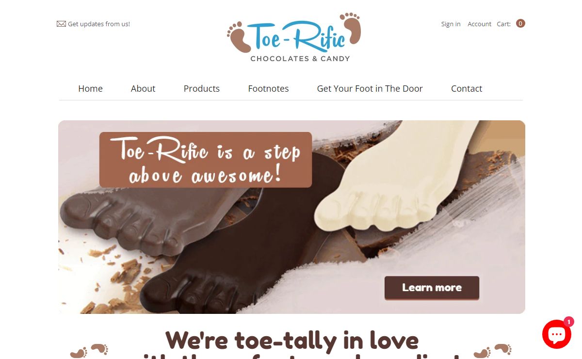 Toe-Rific Chocolates & Candy - home of the original chocolate foot