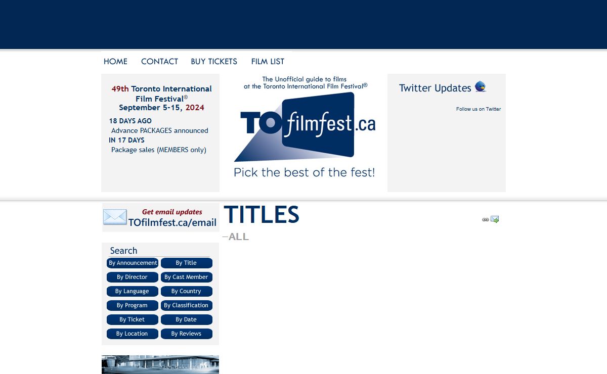 TOfilmfest.ca 2024 TITLES - - TIFF 2024 - 49th Toronto International Film Festival® September 5-15, 2024