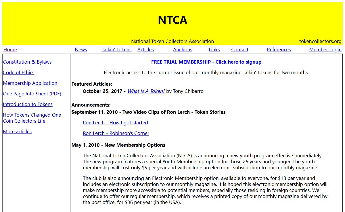 NTCA - National Token Collectors Association - Home