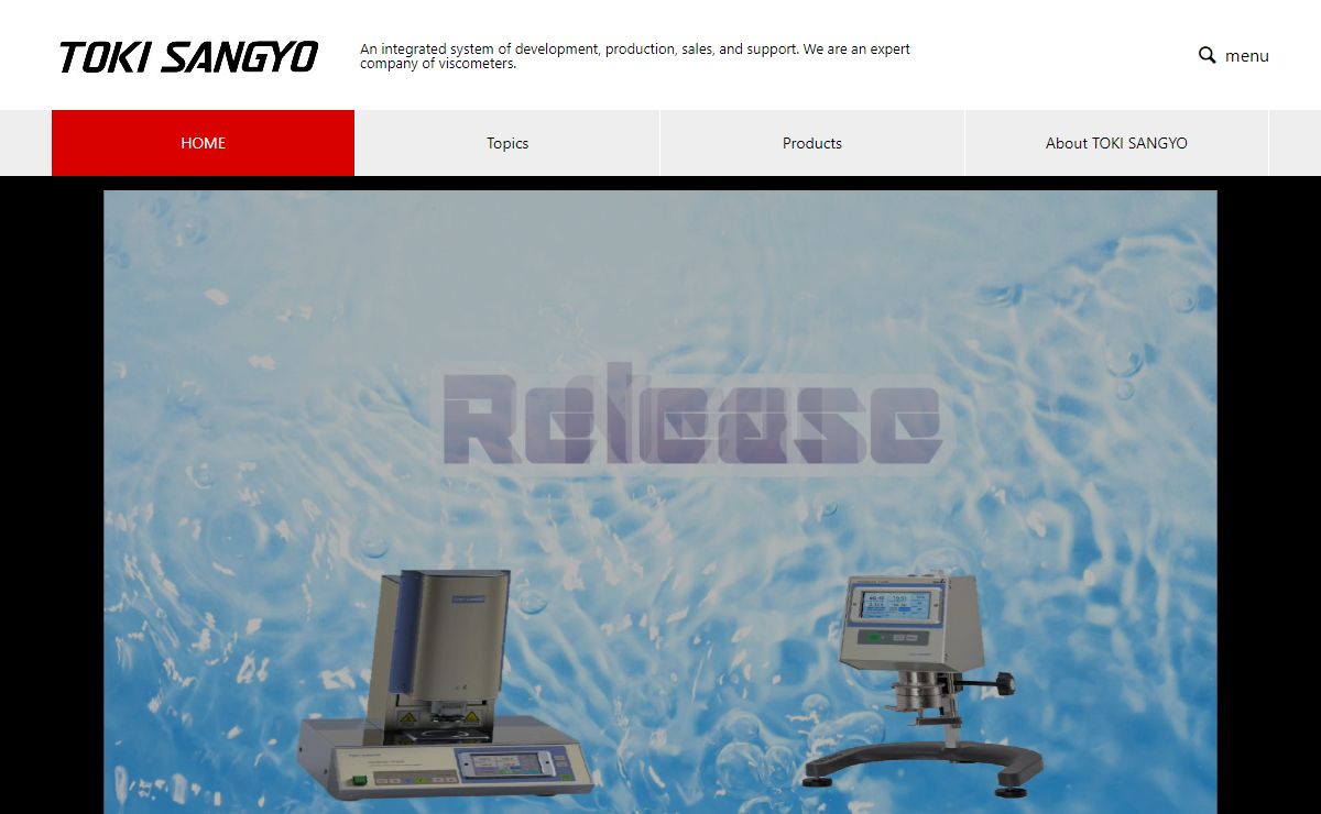TOKISANGYO – An integrated system of development, production, sales, and support. We are an expert company of viscometers.