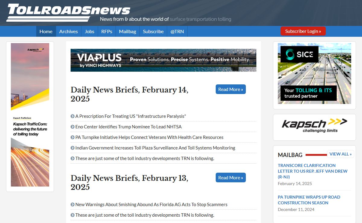 Home - Toll Roads News