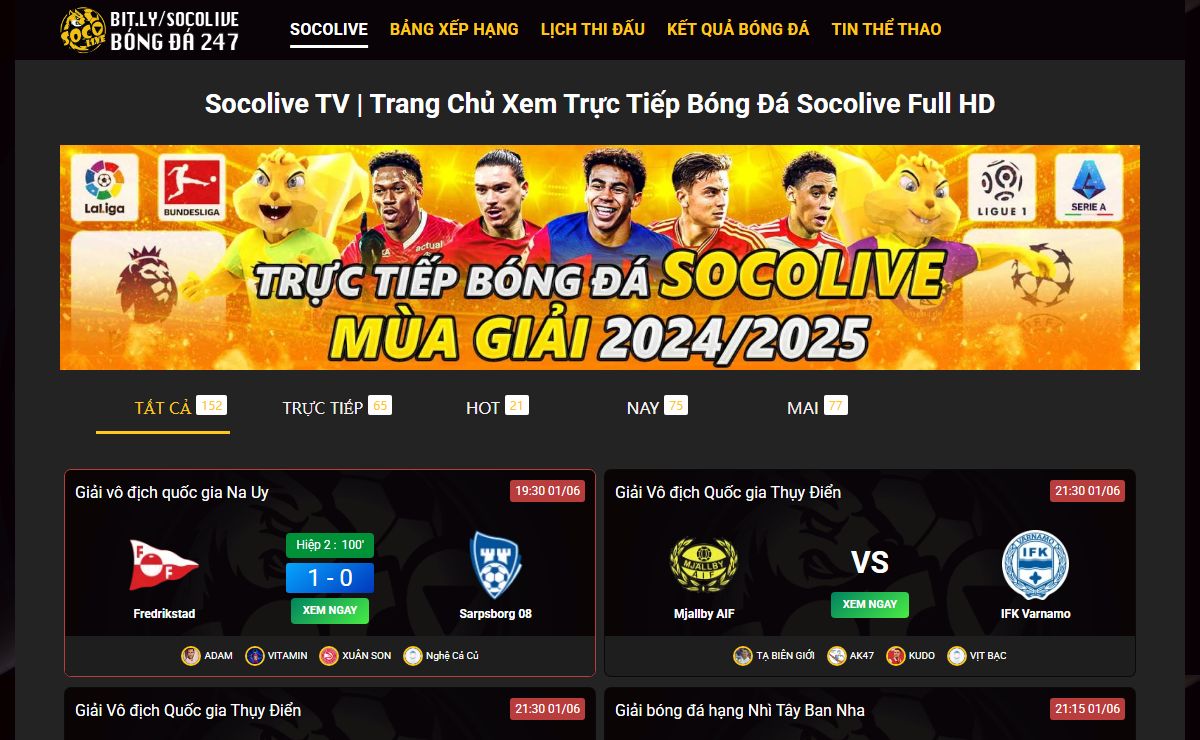 Socolive - Xem Trực Tiếp Bóng Đá Socolive TV Mới Nhất 2025