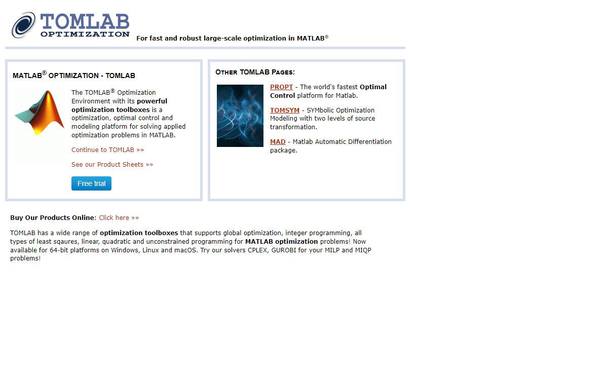 MATLAB® Optimization Software | TOMLAB Optimization