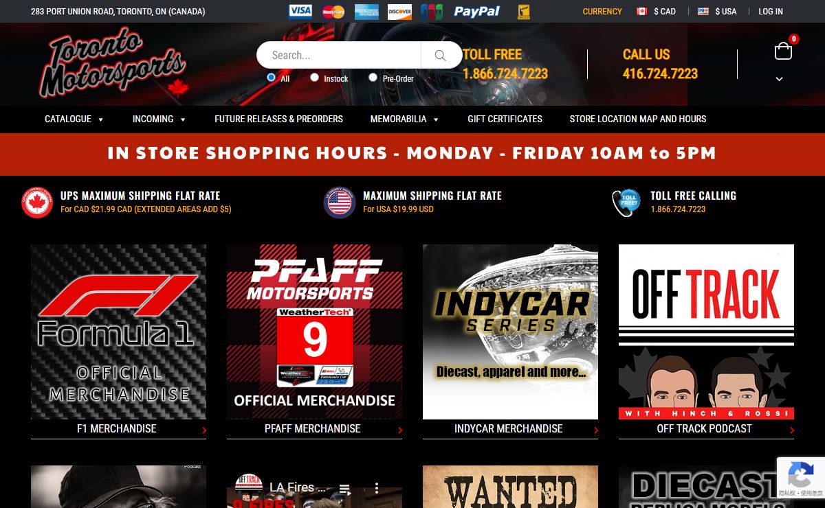 Toronto Motorsports – Officially Licensed Racing Merchandise