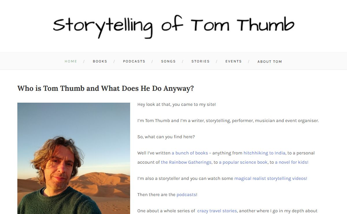 Storytelling, books and podcasts of Tom Thumb