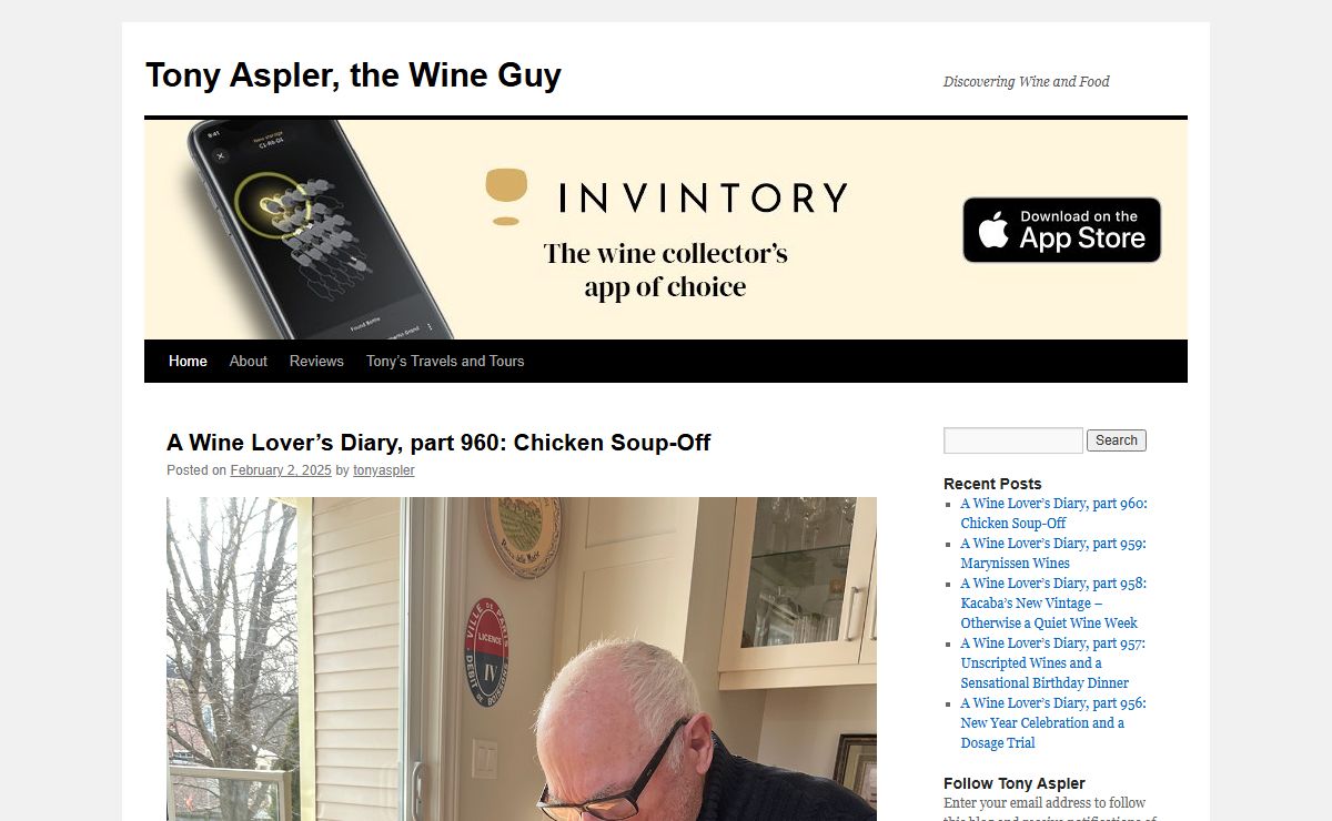 Tony Aspler, the Wine Guy | Discovering Wine and Food