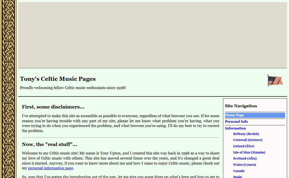 Tony's Celtic Music Pages