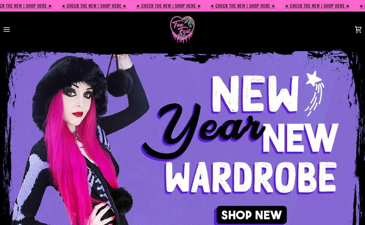 Too Fast | Goth Clothing | Punk Fashion | Goth Brand