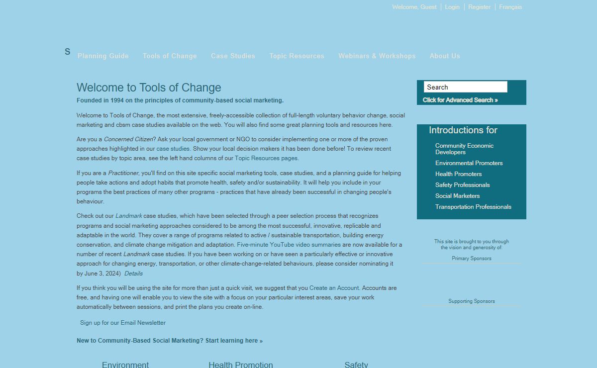 Tools of Change - Home
