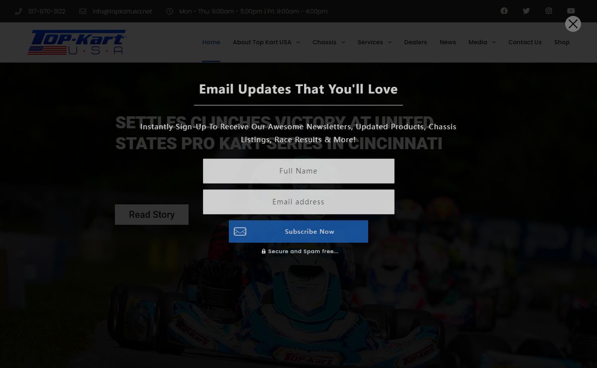North American Importer and Distributor for the Italian Manufactured Top Kart Racing Chassis - Top Kart USA