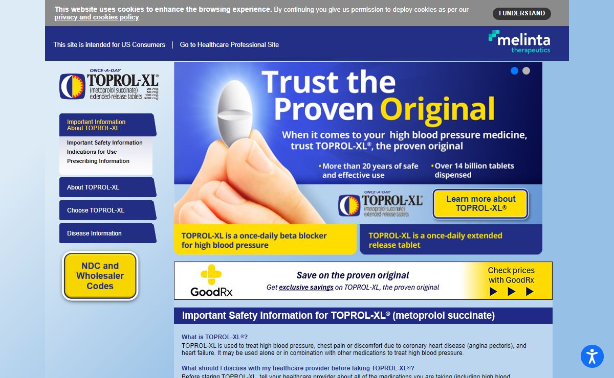 High Blood Pressure Medication | TOPROL-XL