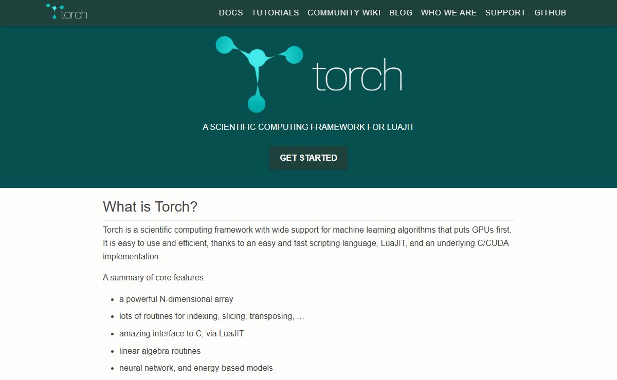 Torch | Scientific computing for LuaJIT.