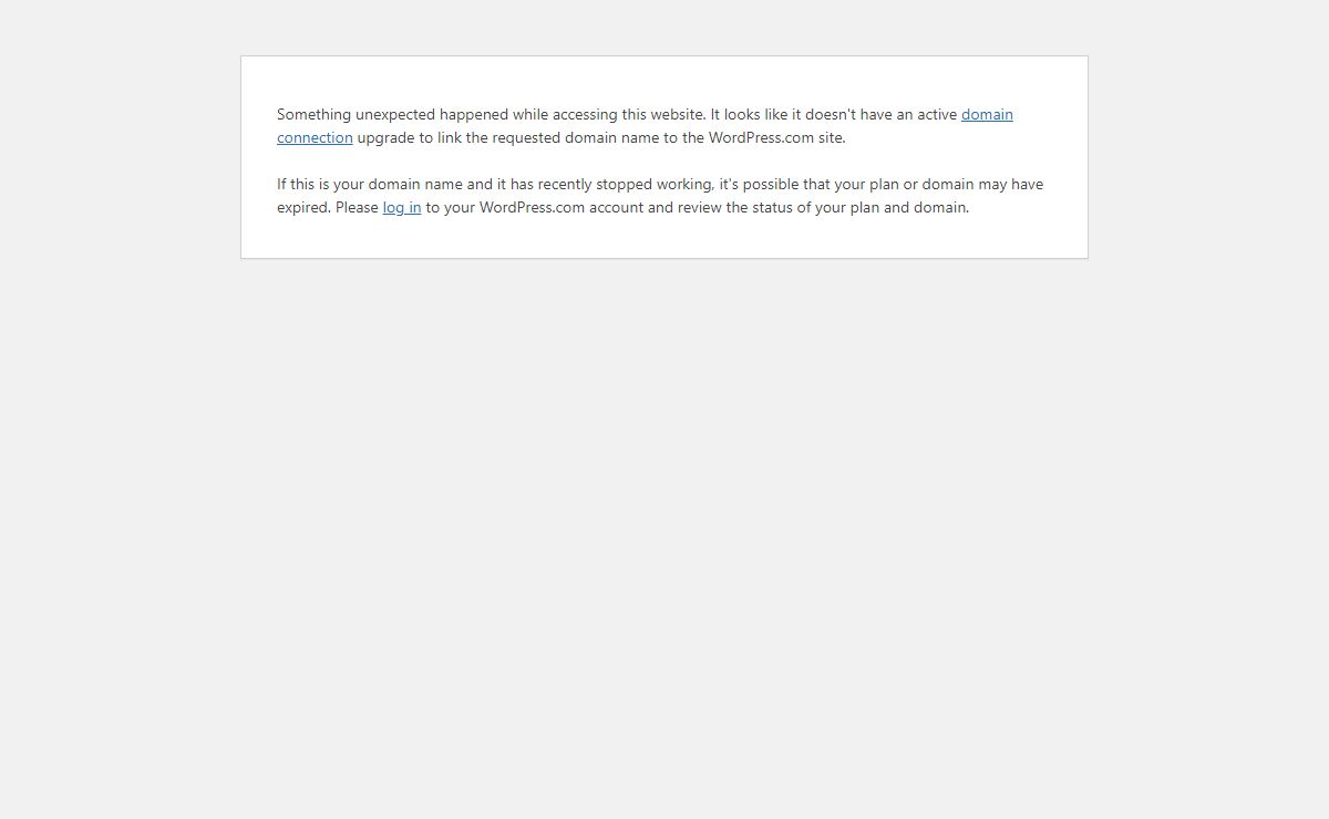 Error: Active domain connection for this domain not found