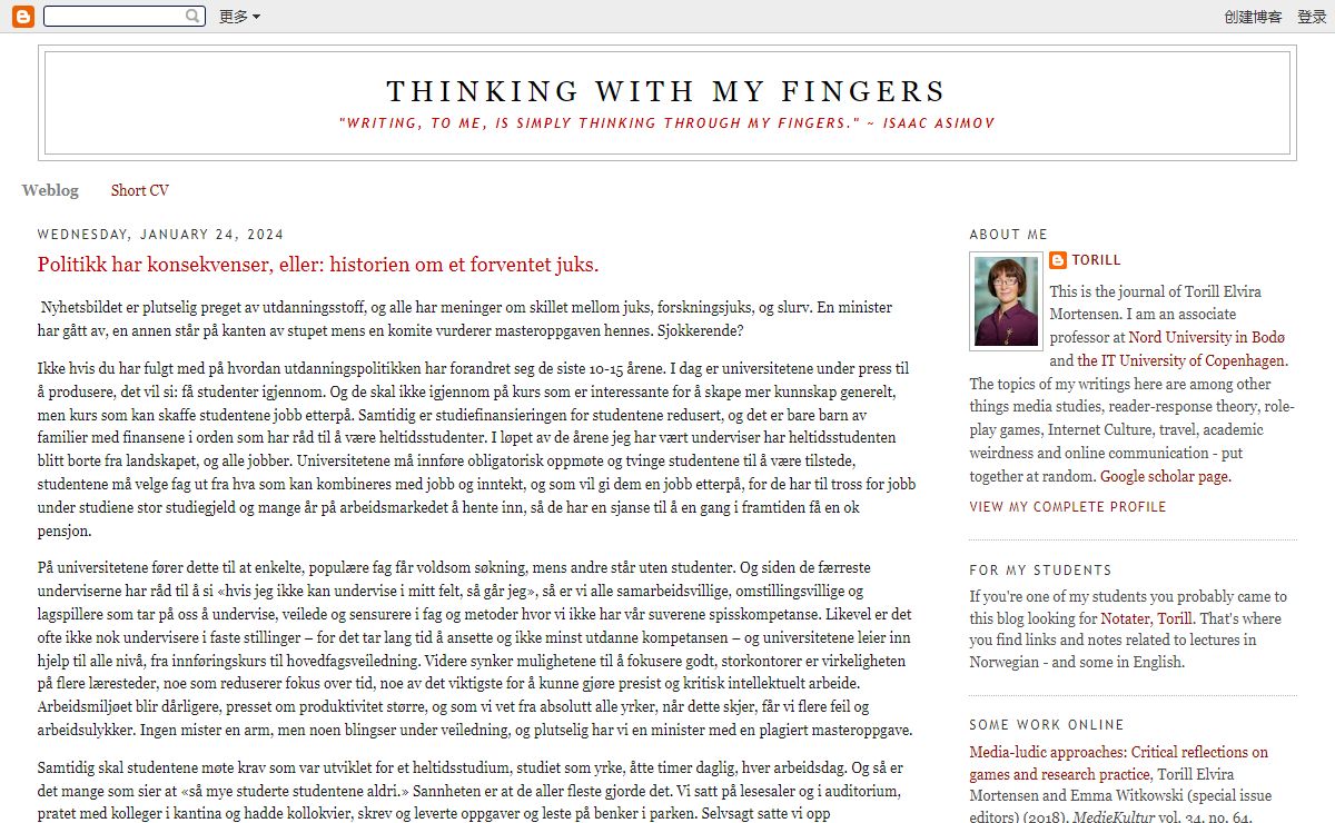 thinking with my fingers