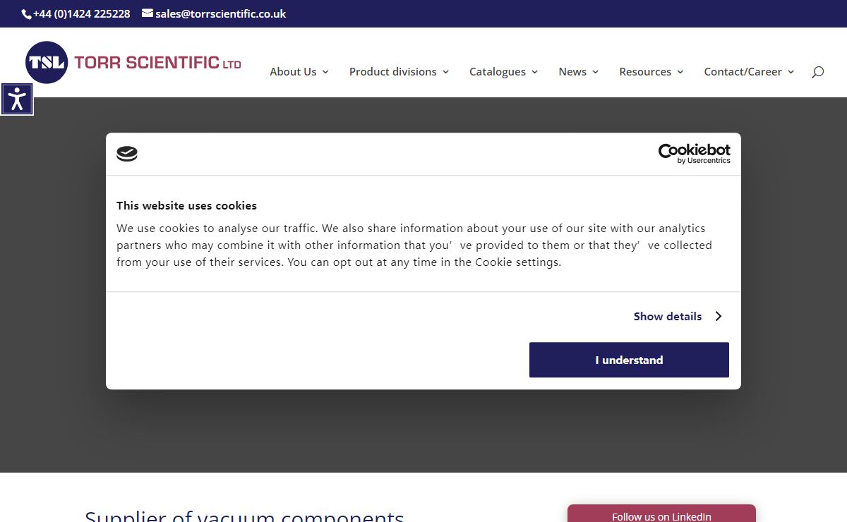 Vacuum Components Suppliers UK, shipping worldwide - Torr Scientific