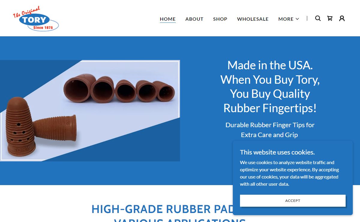 Tory Inc. - Finger Cots, Rubber Finger Protectors, Rubber Fingertips
