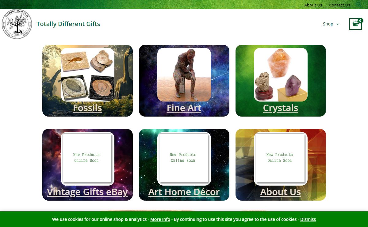 Totally Different Gifts | Crystals Fossils Art Home Décor UK