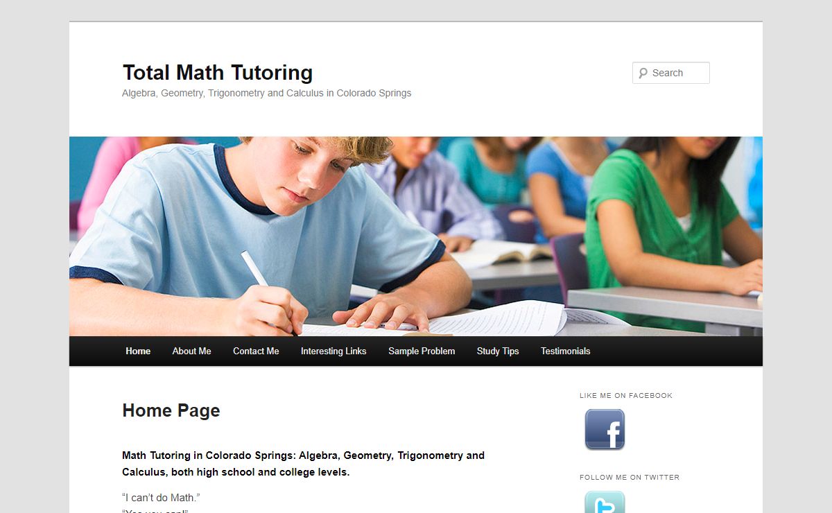 Total Math Tutoring | Algebra, Geometry, Trigonometry and Calculus in Colorado Springs