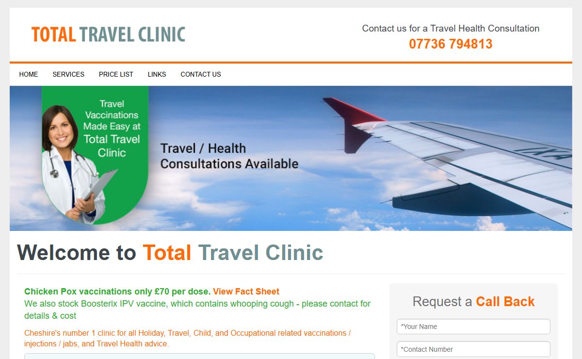 Total Travel Clinic: Travel Vaccines - Rabies - Chicken Pox - Macclesfield - Stockport - Manchester - Cheshire
