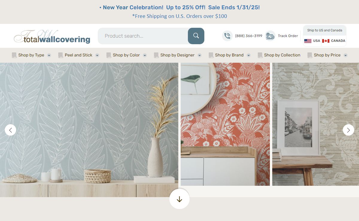 Discount Wallpaper with Free Shipping* | Total Wallcovering Inc.